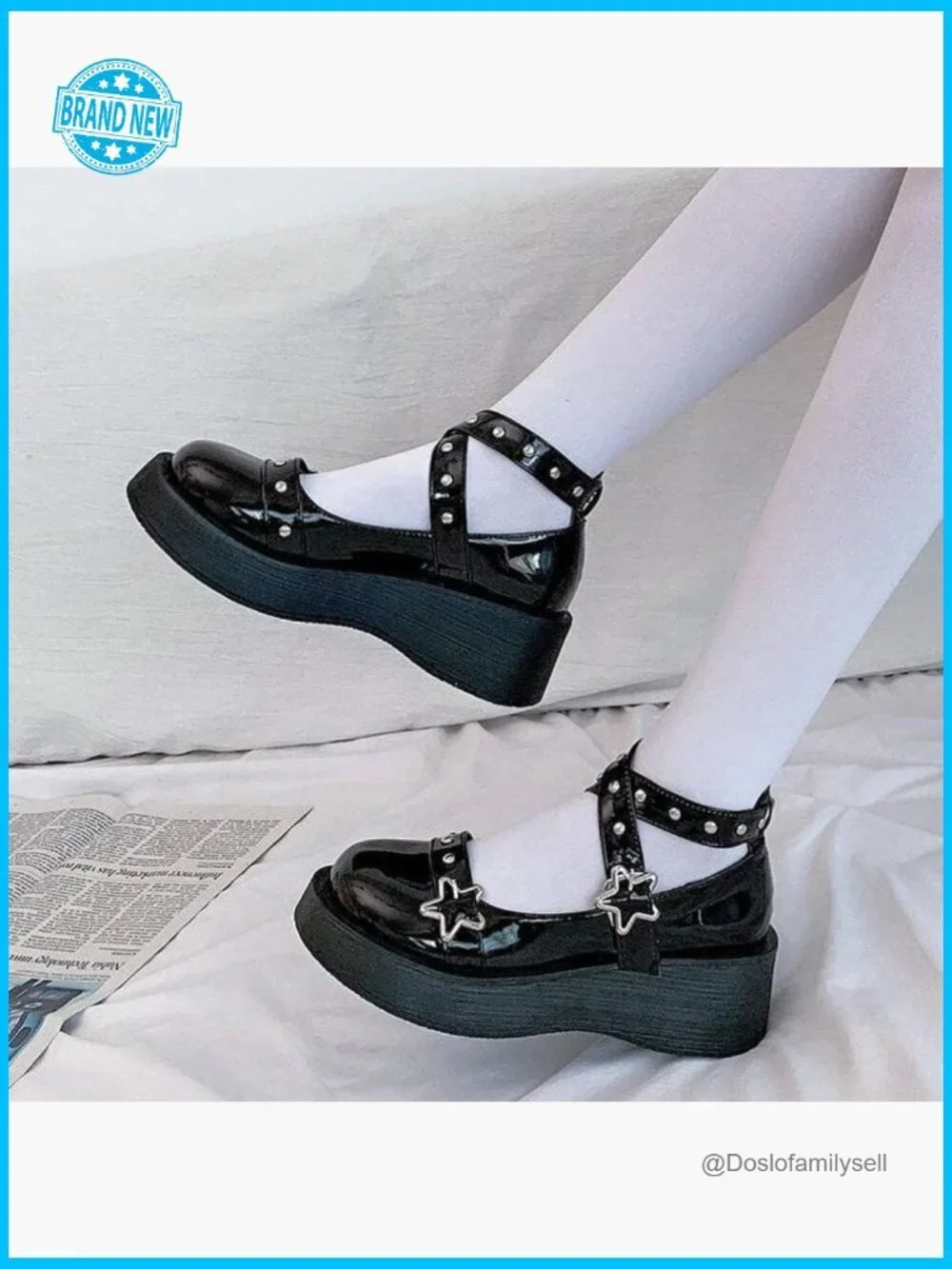Chunky Heel Platform Mary Jane Pumps - Round Toe Ankle Oxfords Goth Shoes